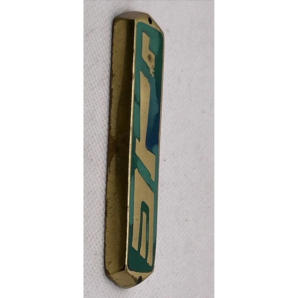Brass Green Epoxy Mezuzah Hen Holon Israel No Scroll 3” House warming Gift - Picture 4 of 5